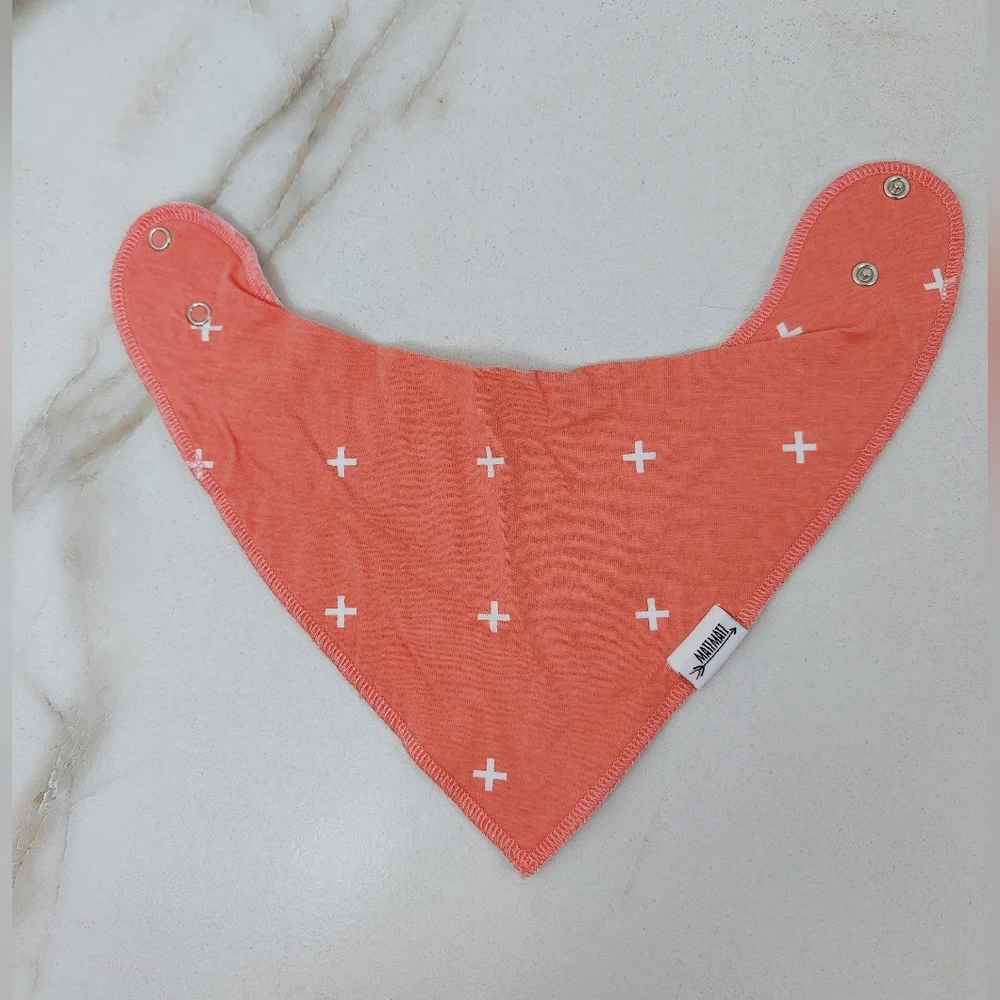 Matimati Baby Infant Orange White Bandana Bib, OS